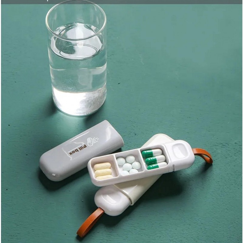 Hộp đựng thuốc nhỏ nhắn thiết kế 3 ngăn chống ẩm tiện lợi đa năng cho du lịch