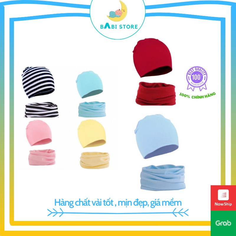 [FreeShip-Hàng Chuẩn] Mũ và khăn ống cotton cao cấp cho bé trai/gái