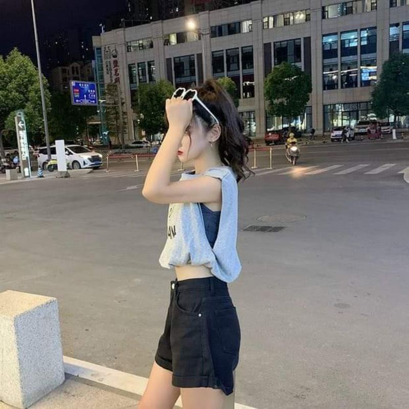 Sét 2 áo tanktop  croptop in hình dễ thương