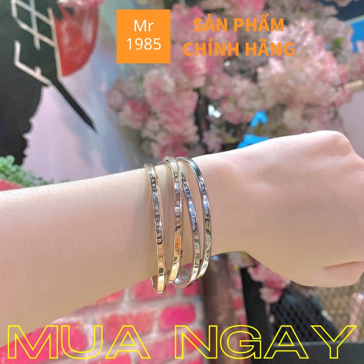 Vòng tay C cuff classic freesize không phai màu thép titan thời trang cá tính
