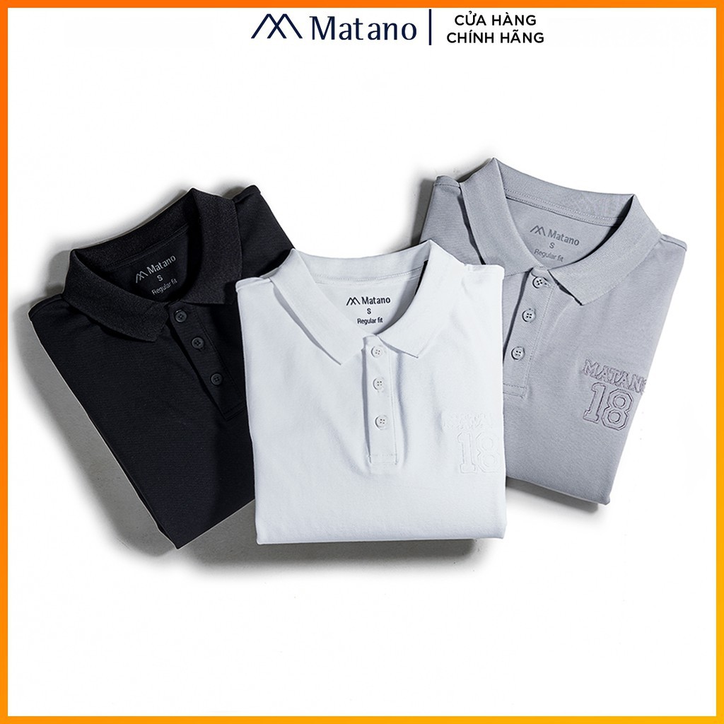 Áo thun polo nam có cổ đẹp MATANO - Áo phông polo nam cổ trụ bẻ ngắn tay thêu ngực thanh lịch vải cá sấu cotton 031 | BigBuy360 - bigbuy360.vn