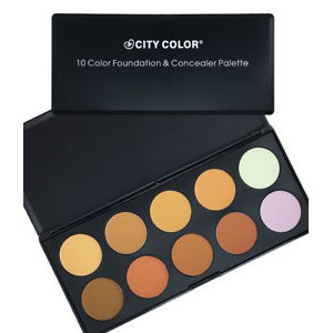 Bảng Kem Nền Và Che Khuyết Điểm City Color 10 Color Foundation &amp; Concealer Palette