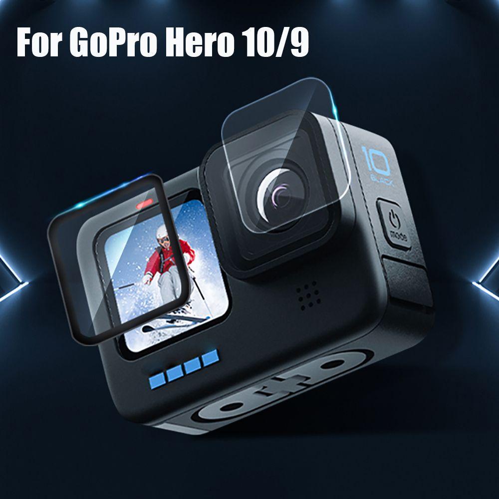 BTLIMER 1 / 2 Miếng Dán Màn Hình Chống Trầy Xước Chất Lượng Cao Cho GoPro Hero 10 9 Đen