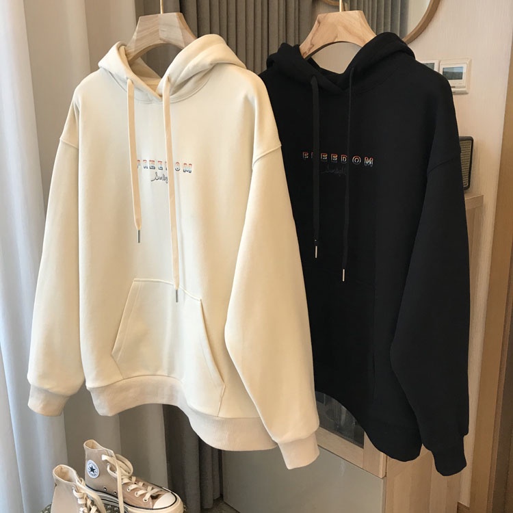 Áo hoodie in chữ thời trang thu đông cho nam và nữ