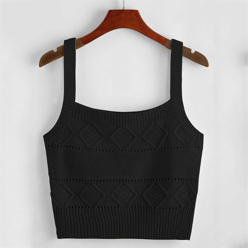 Áo croptop dệt kim hai dây màu sắc đơn giản thời trang mùa hè cho nữ