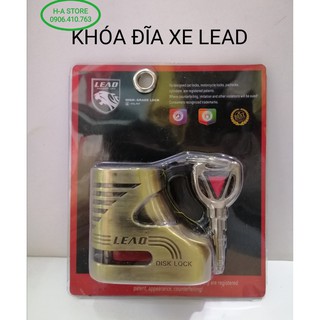 Ổ khóa đĩa thắng xe máy / moto Lead Disk Lock chống trộm có 2 chìa