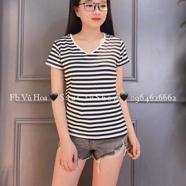 [ Xả kho] Áo phông nữ HM cổ tim ( có ảnh thật)