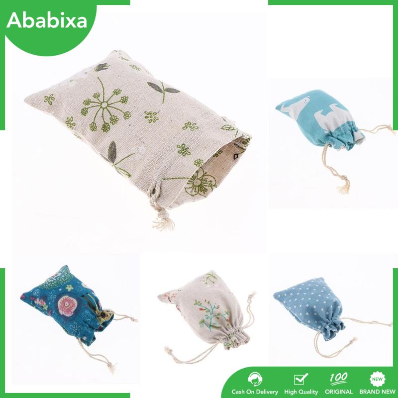 [Ababixa] Túi Dây Rút Đựng Đồ Trang Điểm Bằng Vải Bố Tự Nhiên Đa Dạng