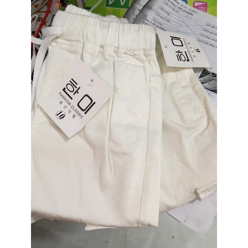 Quần kaki bo gấu xịn đẹp màu đen, trắng cho bé trai/gái
