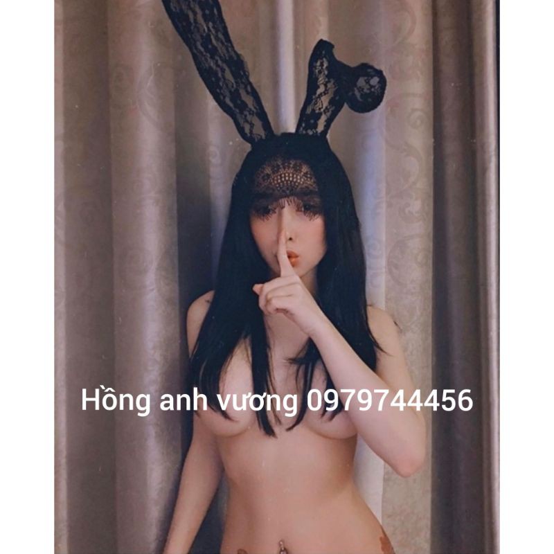 Bờm ren tai thỏ kèm mặt nạ sexy gợi cảm