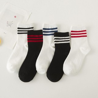 [COMBO 5] Tất-Vớ 100% Cotton Cổ Cao Sọc Tròn Màu Siêu Dễ Thương Năng Động S3TATD007 Siêu Thoáng, Siêu Cute