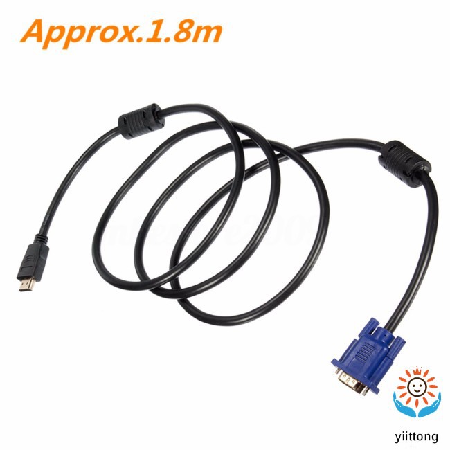 Cáp chuyển đổi cổng cắm HD 1080P HDMI sang cổng video VGA cho laptop PC dái 1.8M