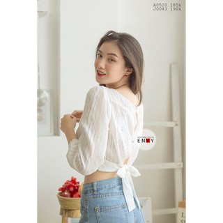 Áo kiểu croptop thắt nơ ENVY A0520