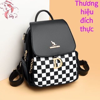 Ba lô đích thực ba lô da ba lô nữ thời trang ba lô mới ba lô đa năng ba lô kẻ sọc