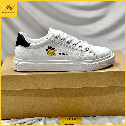 Giày Thể Thao Nữ Màu Trắng Phối Mặt Cười Chữ Duy Nhật Store Sang Bonsai Uzzang Đẹp Đế 2cm Êm Sneaker Bata Trend Đơn Giản