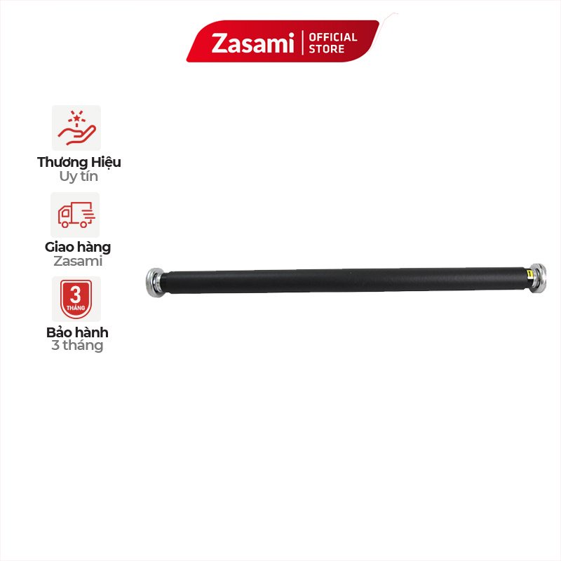 Xà đơn gắn cửa Zasami thế hệ mới màu đen KT 60-110cm ( lắp cho 60cm-90cm )