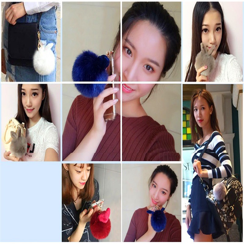 Móc Chìa Khóa Hình Dáng Chú Thỏ Nhồi Bông Đáng Yêu