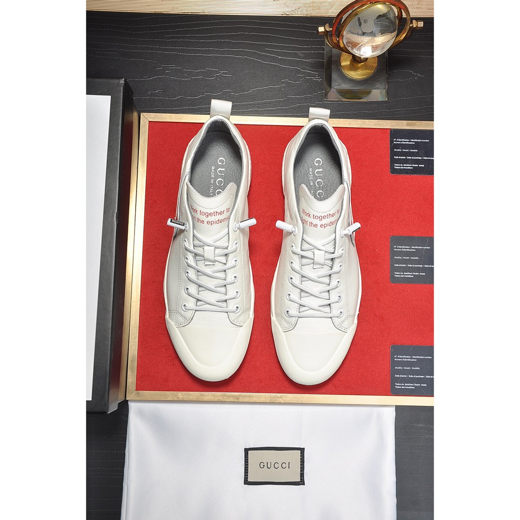 Giày sneakers nam da thật GUCCI GG GC thiết kế hiện đại, họa tiết độc đáo mang đến phong cách mới