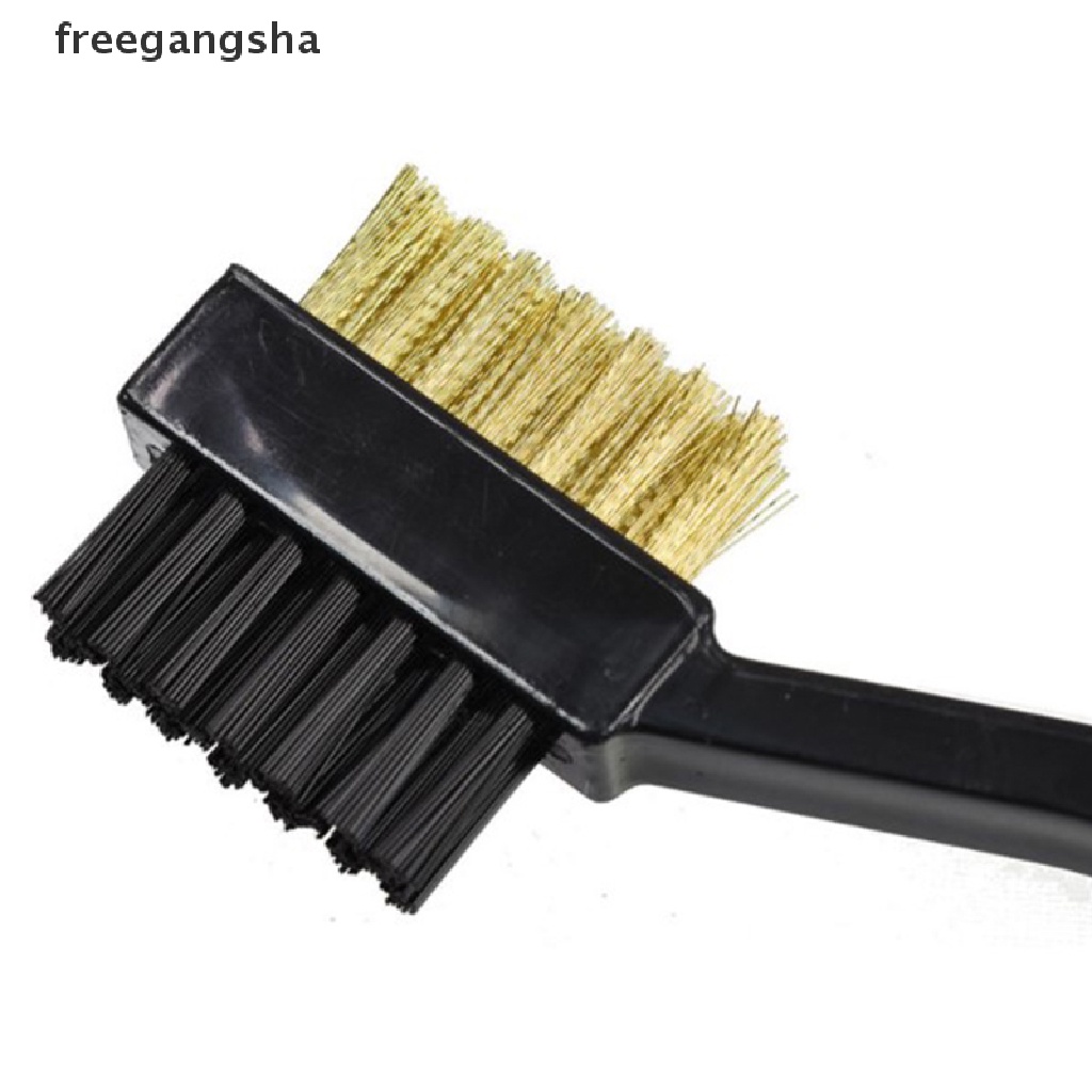 [FREG] 2 Sided Brass Wires Nylon Cleaning Kit Tool Golf Brush Clip Groove Ball Cleaner FDH