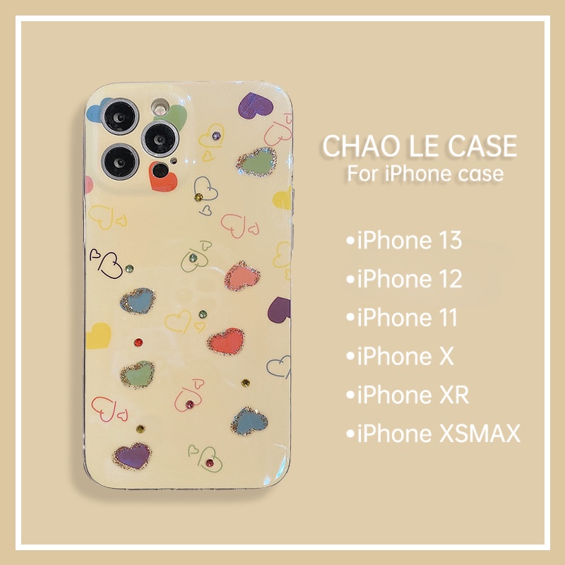 Phù Hợp Ốp Điện Thoại Họa Tiết Kim Cương Chống Sốc Ánh Xanh Dương Cho iPhone12 13pro 11 xr xsmax 7 8 plus