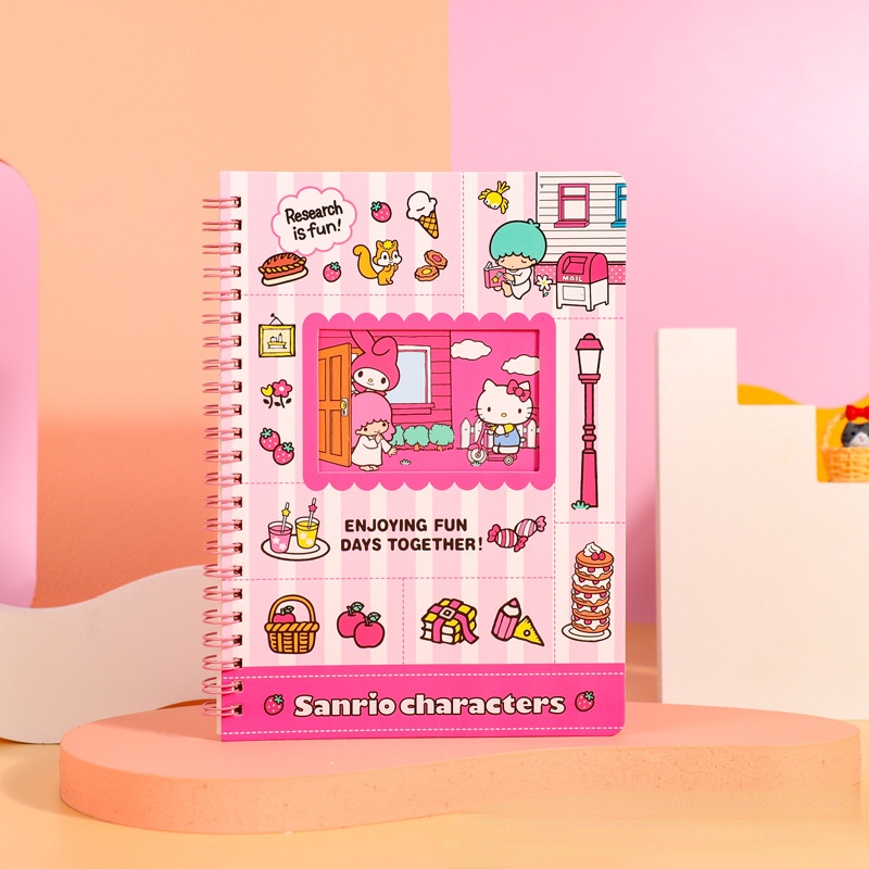 Sổ Tay Sê-Ri Sanrio / Sổ Tay In Hoạt Hình / Sổ Cuộn