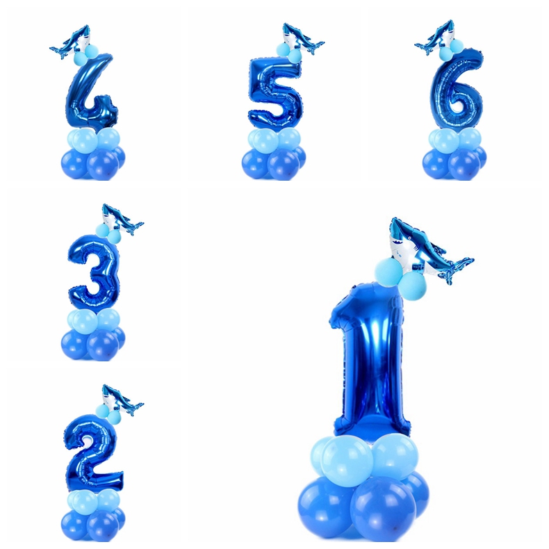 Bong Bóng Hình Cá Mập 32inch Trang Trí Tiệc Sinh Nhật Cho Bé