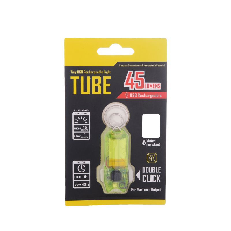 Đèn pin LED mini 45LM 2 chế độ sạc USB treo móc khóa tiện lợi