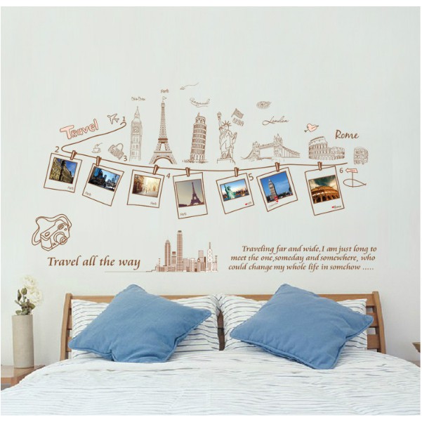 Decal trang trí tường -Sưu Tầm hình ảnh Travel all the way