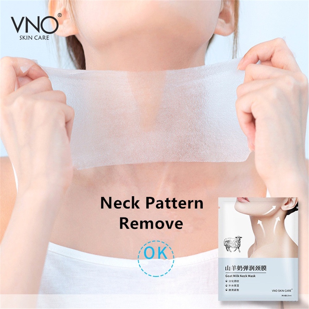 [Hàng mới về] Mặt nạ sữa dê Vno cấp ẩm làm mờ nếp nhăn vùng cổ nhanh chóng tiện lợi