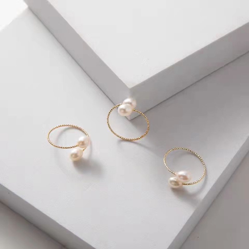 Nhẫn Đính Ngọc Trai Tự Nhiên Thời Trang Dễ Phối Đồ Cho Nữ