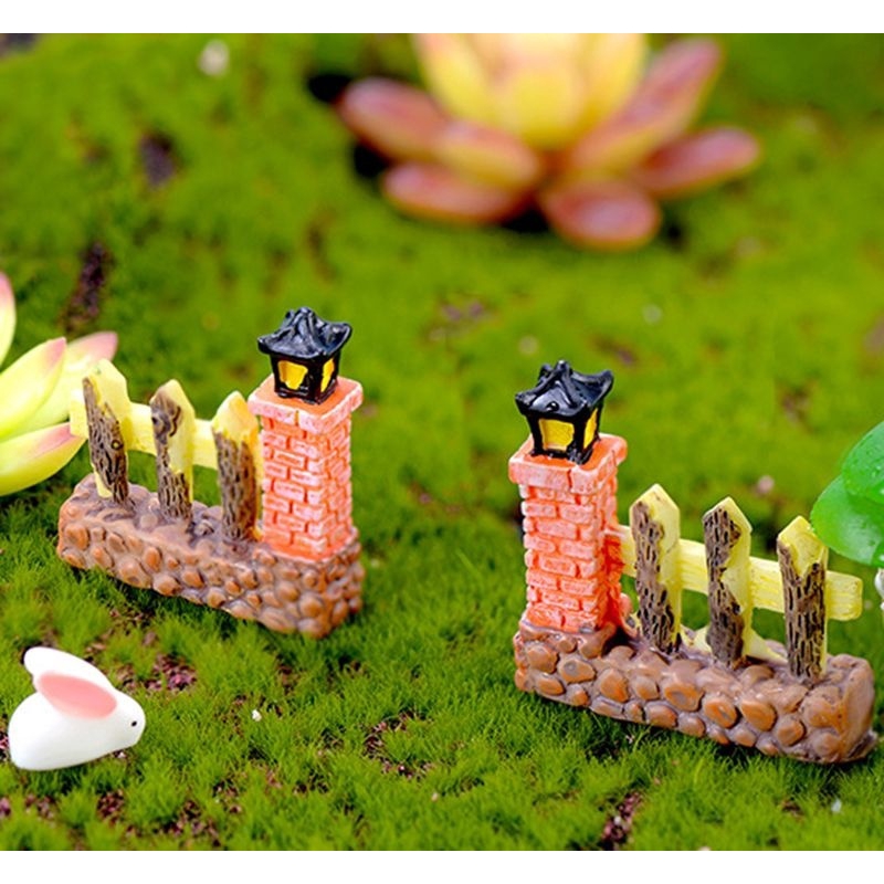 Set 2 mô hình hàng rào gỗ mini trang trí tiểu cảnh