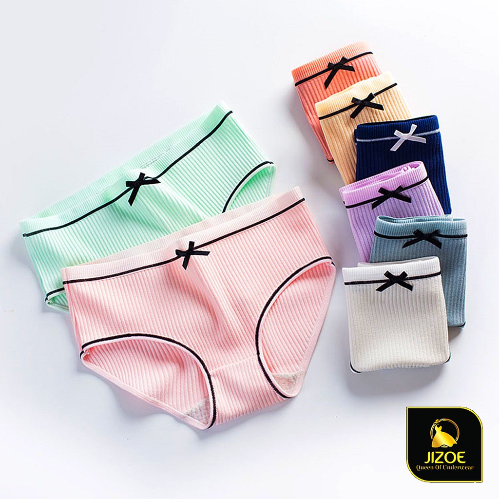 Quần lót nữ nơ dễ thương Cotton tăm tre thông hơi gợi cảm kháng khuẩn giá rẻ đẹp thời trang JIZOE QLT12FS | BigBuy360 - bigbuy360.vn