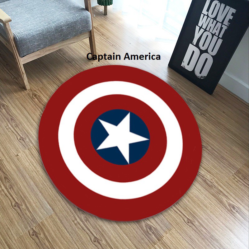 Thảm lót sàn chống trượt in logo nhân vật Captain America The Avengers