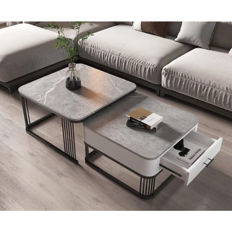Bàn trà sofa vuông đá xanh cao cấp