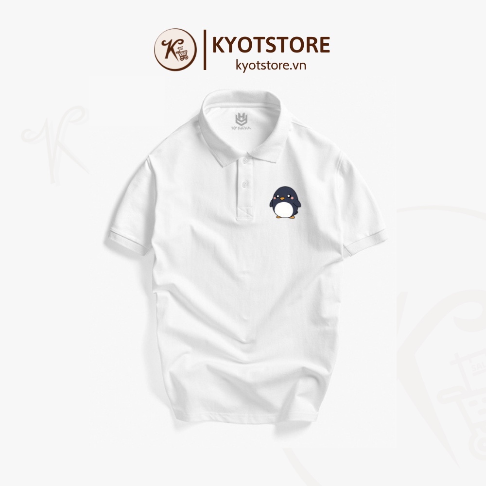 Áo Thun Polo Nam Vải Cá Sấu Co Giãn 4 Chiều In Hình Logo Chim Cánh Cụt | CTDC221 | Kyotstore
