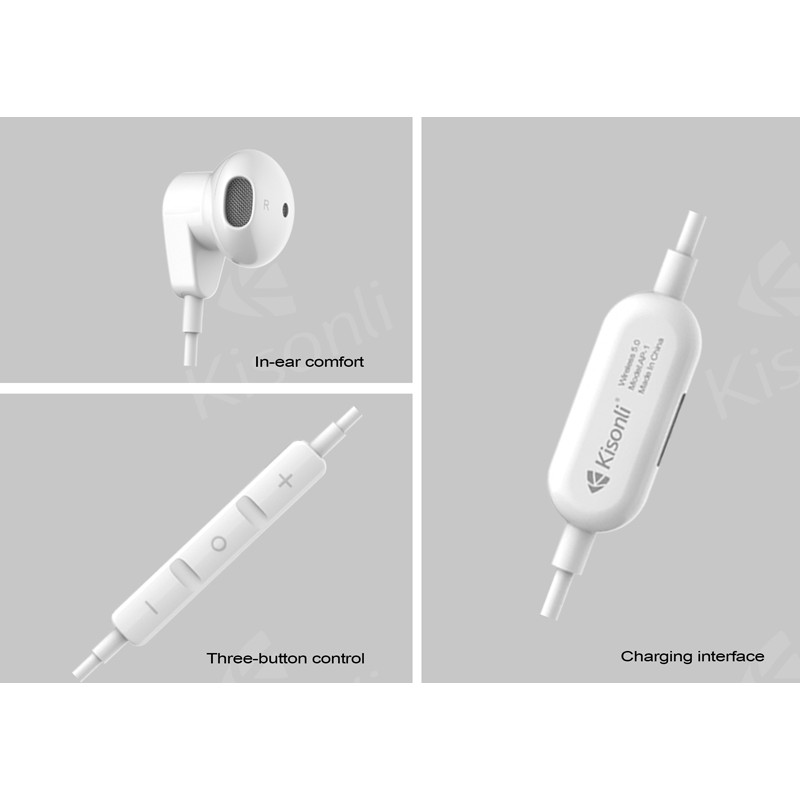 Tai nghe bluetooth stereo Kisonli AP-1 siêu nhẹ - chuyên thể thao (trắng)