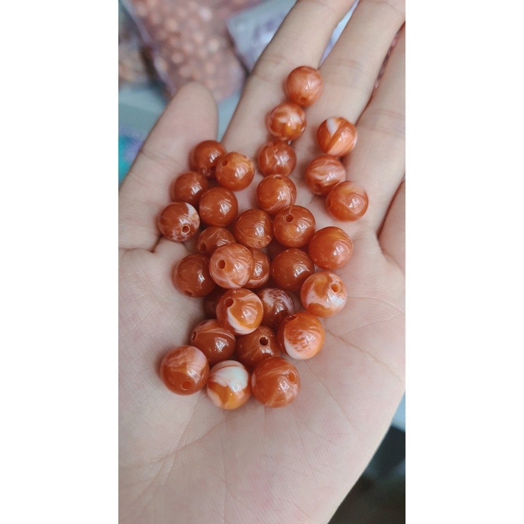 200 Hạt sâu chuỗi nhựa giả đá làm vòng tay, handmade, màn cửa 10mm