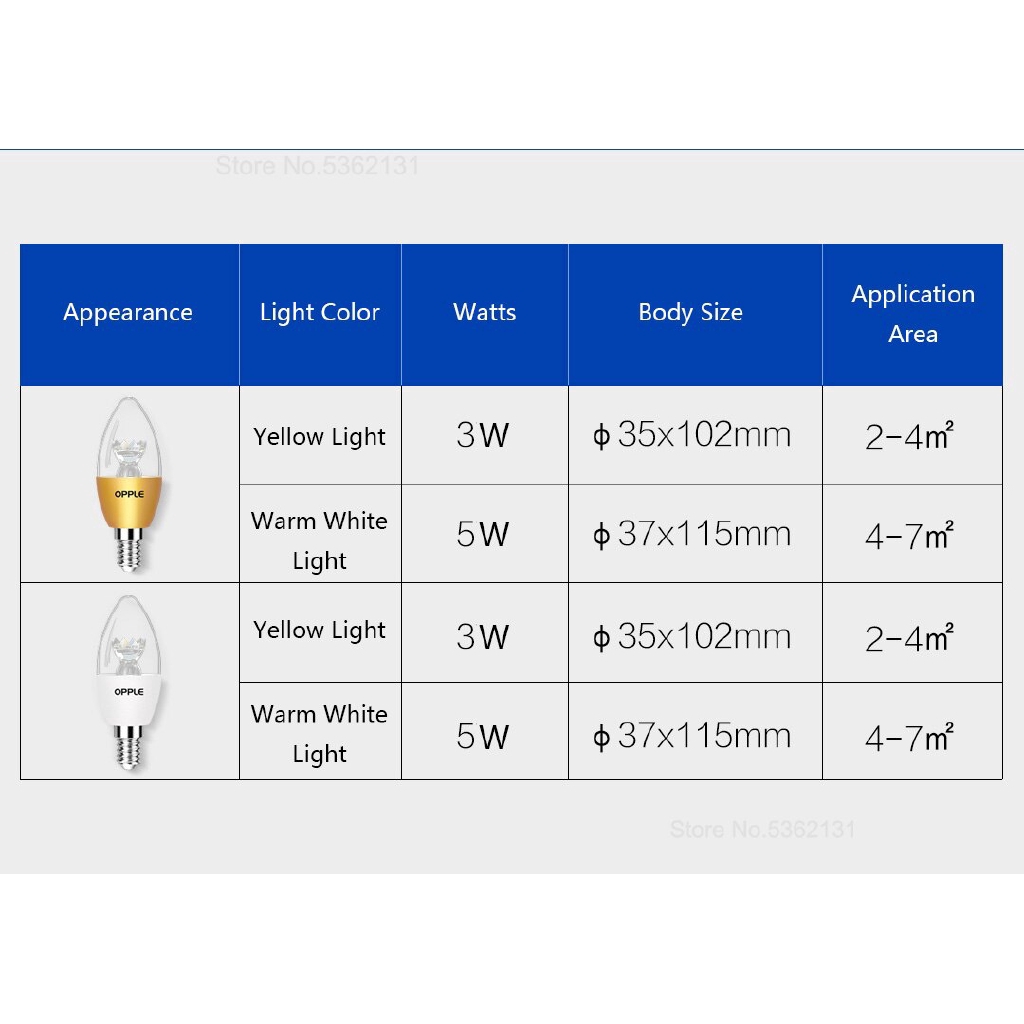 Bóng Đèn Led Youpin E14 3w 5w Hình Ngọn Nến Độc Đáo