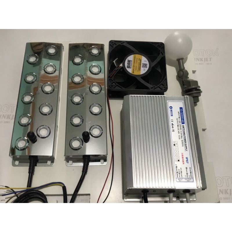 Combo Bộ vỉ phun sương siêu âm 10 mắt + nguồn + quạt + phao