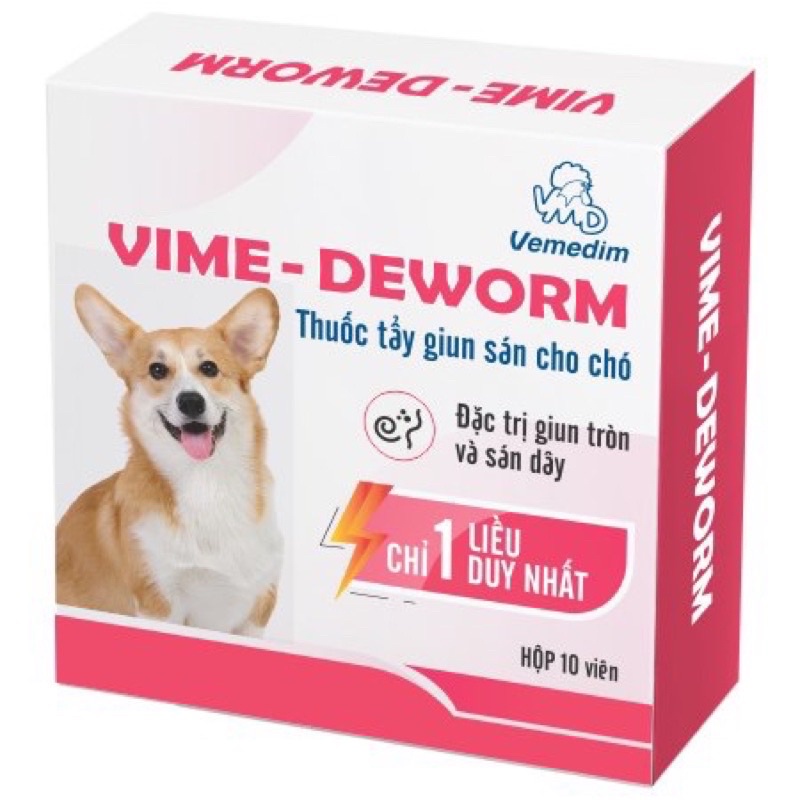 Viên Bảo Vệ Chó Khỏi Giun, Sán Vime-Deworm(10 Viên)
