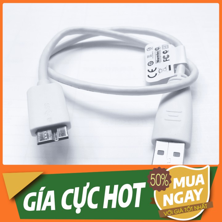 Dây cáp usb 3.0 cho ổ cứng di động hdd - Trắng loại tốt đủ tag TQCAP001