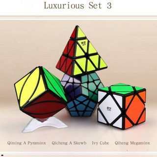 Combo Rubik Biến Thể QiYi Gift Box Set 3 Set 4 Mastermorphix Pyraminx Megaminx Skewb Ivy cube