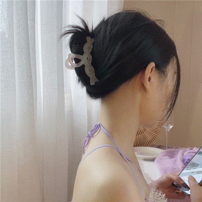 Kẹp tóc chất liệu nhựa acrylic cỡ lớn dễ thương kiểu Hàn Quốc