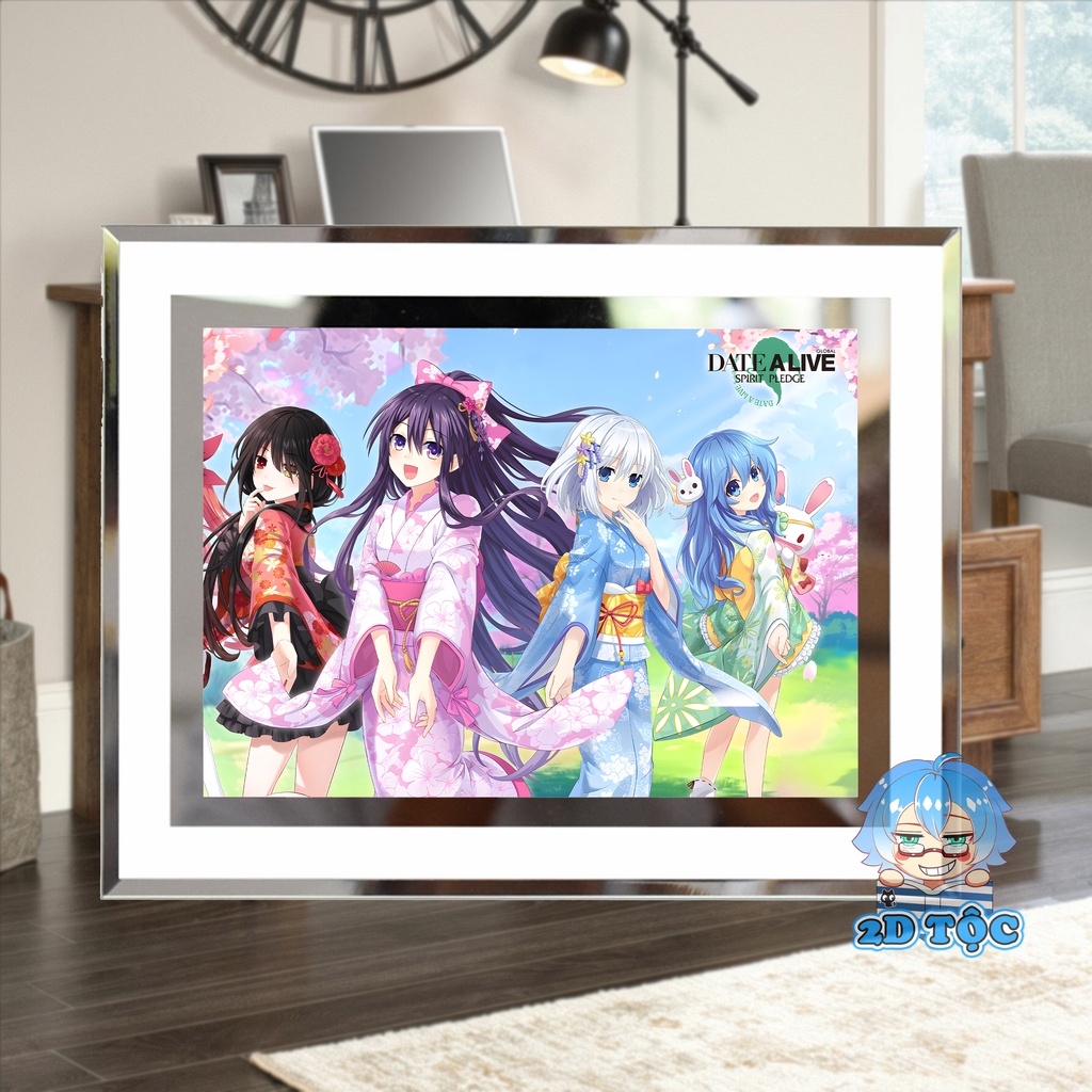 Khung kính Tokisaki Kurumi (9) Anime Date A Live - để bàn by 2D Tộc Shop