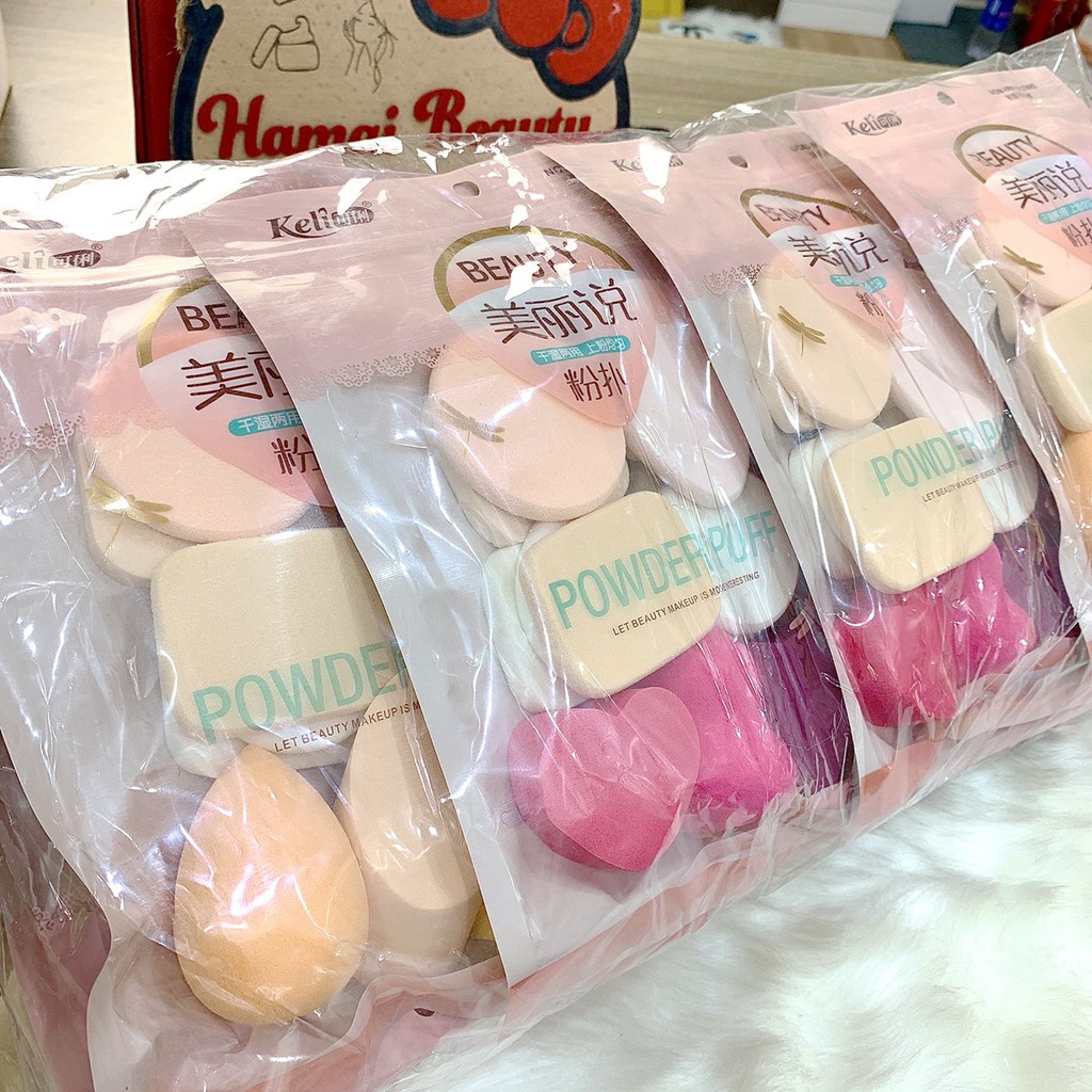 Bông phấn keli túi 6 miếng trang điểm KB | BigBuy360 - bigbuy360.vn