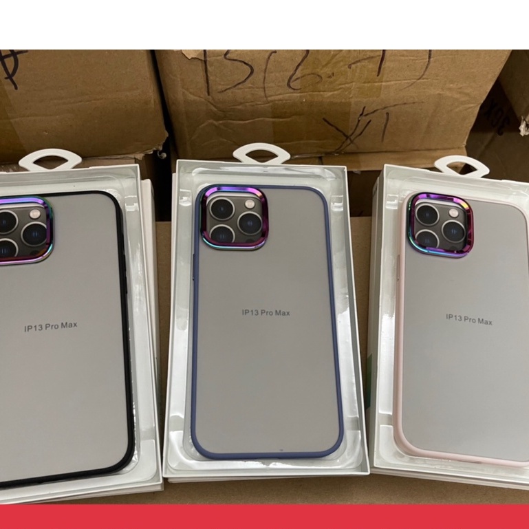CHÍNH HÃNG  Ốp lưng X&amp;M nhám chống vân lưng cứng viền dẻo màu siêu đẹp VIỀN CAM 7 MÀU iPhone 11 12 13 PRO MAX