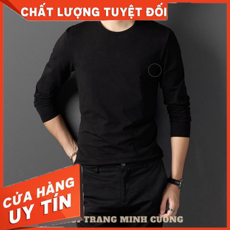 Miễn Phí Ship 30k Áo thun nam dài tay cổ tròn mặc thu đông, giữ nhiệt, chất cotton co giãn, dáng ôm Phản Hồi nhanh