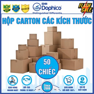 50 Hộp carton các loại kích thước – Dùng trong công tác đóng hàng hỗ trợ vận chuyển