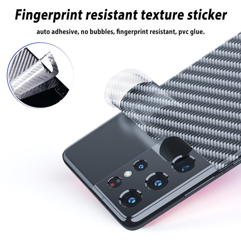5 cái For Samsung Galaxy S24 S23 S22 S21 S20 Ultra S10 Plus Fe 5G S10e Lite 5G Mô hình sợi carbon Mờ lưng Phim dán phía sau Phim bảo vệ mềm