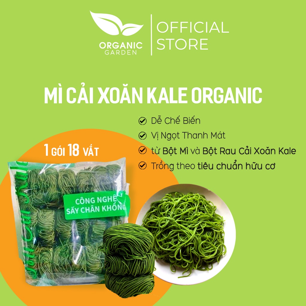 Mì Cải Kale Organic ISITO Gói 500G / Mì Rau Củ / Trồng Và Chế Biến Theo Tiêu Chuẩn Hữu Cơ / ORGANIC GARDEN